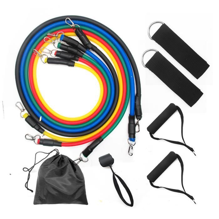 DAMILY® 11 PCS élastique résistance Bandes Fitness pour exercice fitness gym yoga