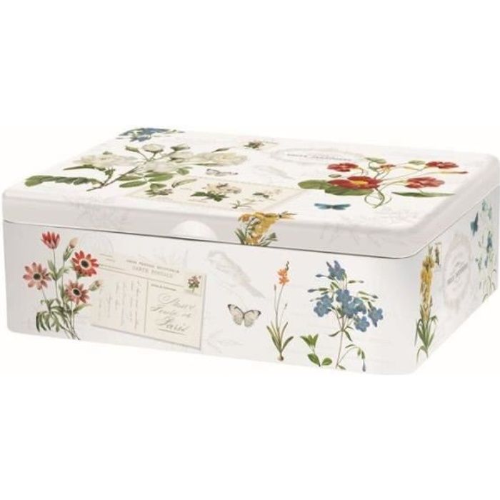 BOITE A THE EN METAL DECOR NATURALISME - EASYLIFE