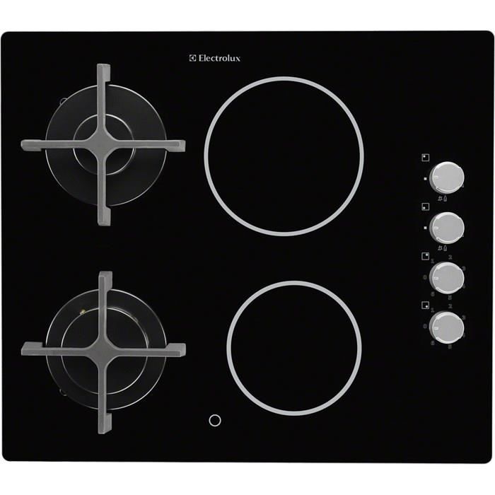Electrolux EGE6172NOK, Intégré, Combi, Verre-céramique, Noir, Fonte, 1900 W