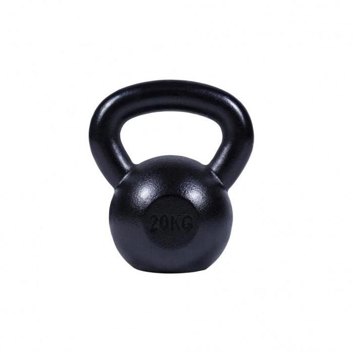 Gorilla Sports - Poids Kettlebell 2kg à 32kg en gris, noir ou dorés - NOIR - 20 KG Noir