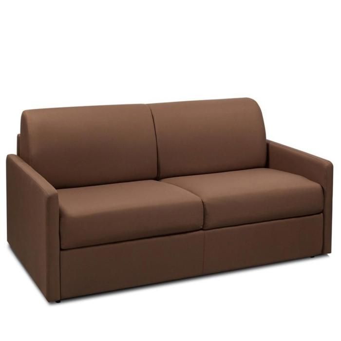 Canapé convertible PARADISO RAPIDO 120cm matelas 14cm marron chocolat marron tissu Inside75