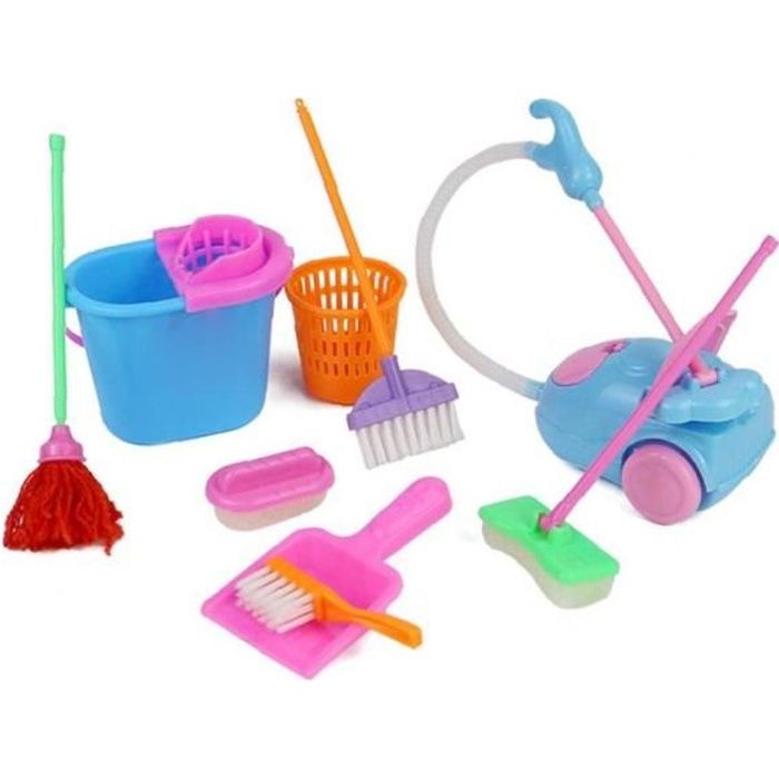 Ménage Jeux de rôles Toy Kit Mini Aspirateur outils de nettoyage Mop balai filles 9pcs enfants