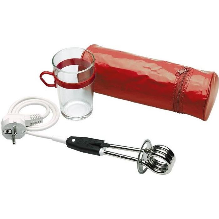 LAGRANGE - 119902- Thermoplongeur de voyage - Avec trousse et verre - 300W - Noir