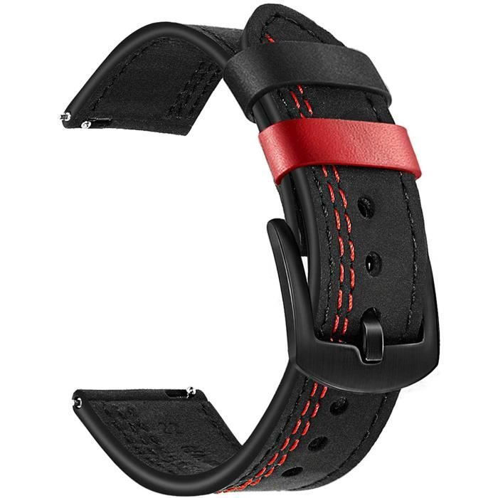 Remplacement pour Xiaomi Mi Watch Bracelet de Montre, 22mm Bracelet de Montre en Cuir véritable Bicolore Remplacement