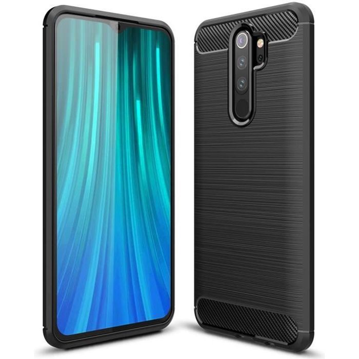 Coque Xiaomi Redmi Note 8 Pro Case Fibre carbone Resilient TPU Protection Coque Pour Xiaomi Redmi Note 8 Pro - Noir
