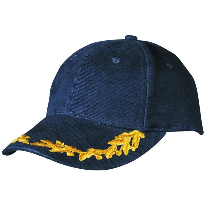 Casquette style F1 - rallye - feuilles de chêne - MB6121 - bleu marine