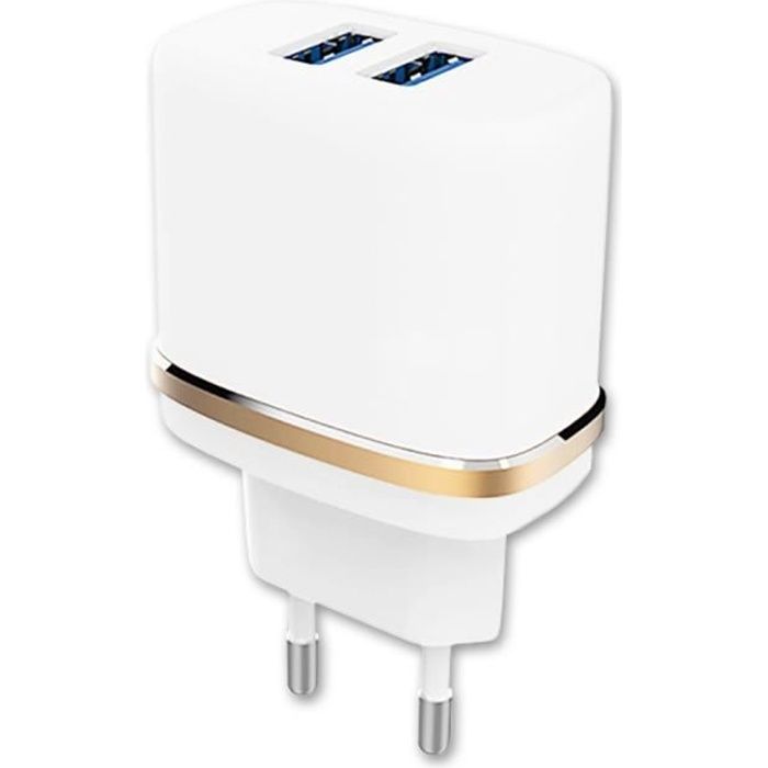Chargeur Secteur pour Samsung Galaxy A32 5G ultra-puissant et rapide 2X USB 5V - 2,1A + 1A en toute sécurité
