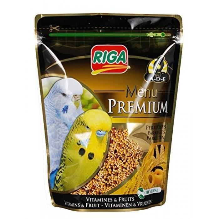 RIGA Menu Premium Perruches Vitamines et Fruits - Doypack - 800 g
