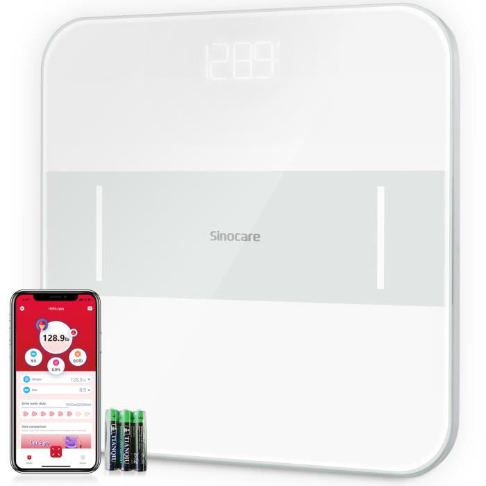 Pèse Personne Sinocare CW286 Balance Connectée - Poids/BMI - LED - Blanc