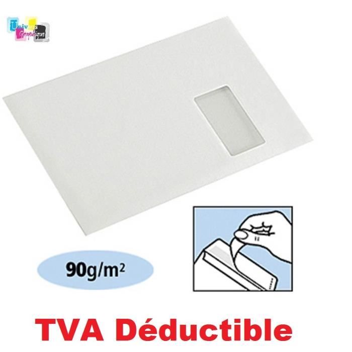 100 ex Grande enveloppe avec fenetre pochette courrier A4 C4 papier kraft blanc 90 g format 229 x 324 mm une enveloppe blanche avec