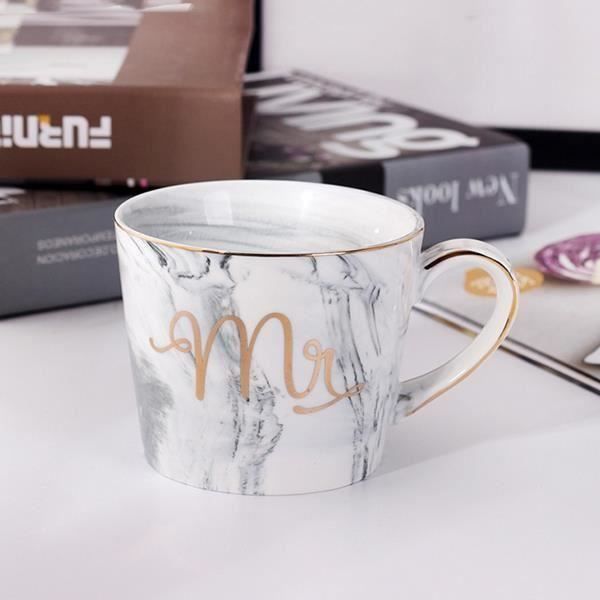 1 PCS MRS Tasses en ceramique de Couple plaque or Cadeau de l'amant Tasse du matin Lait cafe the Petit dejeuner Creatif Coupe