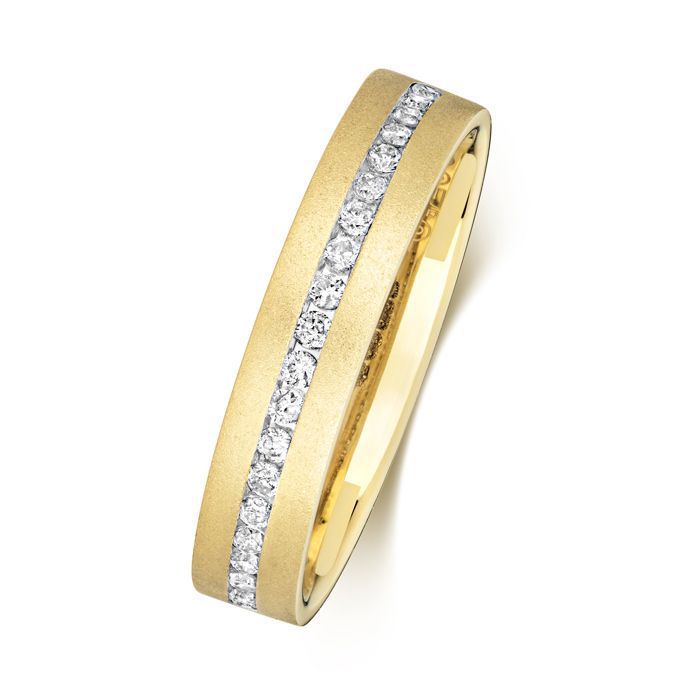 Alliance EDS JEWELS Femme Or 375/1000 Diamant Brillant 0.22 Carat H - I1 I2 Semi Pavée 4mm Plat/Confort 44471 Alliance EDS JEWELS Femme Or 375/1000 Diamant Brillant 0.22 Carat H - I1 I2 Semi Pavée 4mm Plat/Confort 44471