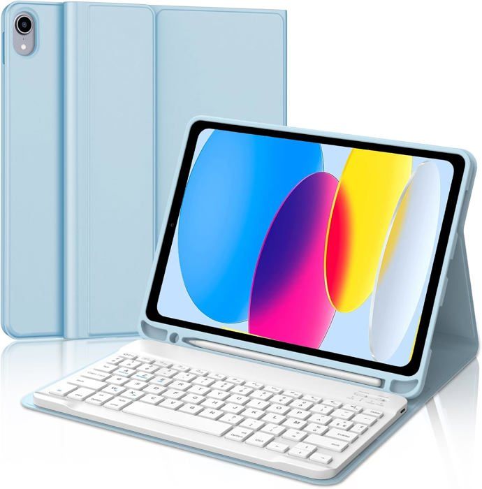 Clavier AZERTY + étui Bleu Foncé Pour Blackview Tab 10 Pro Karylax