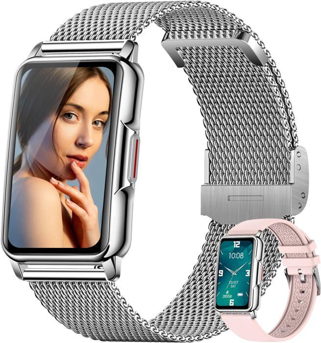Montre Connectée Femme - ABIESSENCE - Smartwatch - IP68 Étanche - 124 Modes Sportifs - Cardiofréquencemètre