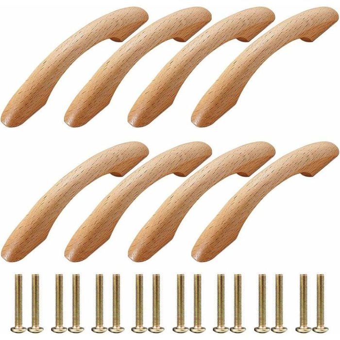 8 Pièces Meuble Bois Poignées  Poignées de Meuble Bouton de Porte Poignée Armoire Arc en Forme de Poignée Poignee de Meuble Cuis