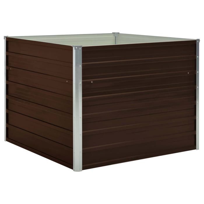 Jardinière 100x100x77 cm Marron Jardinières Pot De Fleur Exterieur Bac A Fleurs Acier Grande Taille Jardinière Sur Pied