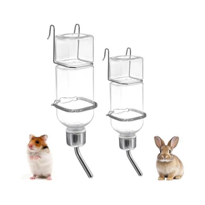 Meilleurs prix pour 2 Pièces Biberon Lapin Suspendus Lapin Deau Distributeur350 ML Biberon Cochon Dinde avec SupportSuspendu dEau Bouteille