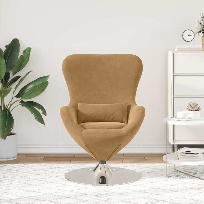 CLARENCE® Fauteuil simple - Chaise-Canapé - pour salon/chambre/bureau - Marron clair 63x73x90 cm Velours LV5326