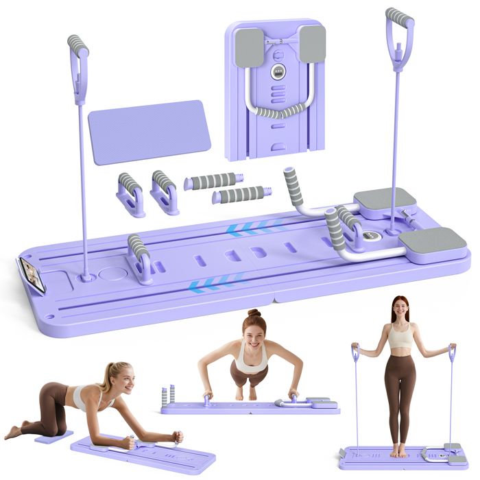 Machine Pilates Reformer pour la Maison Reformer Abdominal Pliable 4 en 1 Machine Pilates à Rebond Automatique équipement