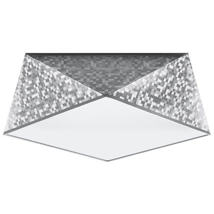 Plafonnier en PVC - HEXASTAR - Argent - IP20 - Max 15W LED - E27 - Style Moderne