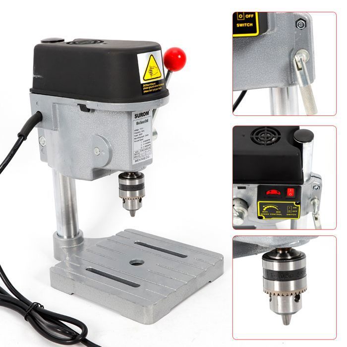 Perceuse à colonne Mini 340W - perceuse détabli 2600-12000 tr/min - Mandrin 1-10mm - Idéal pour BoisMétaux Non-Ferreux