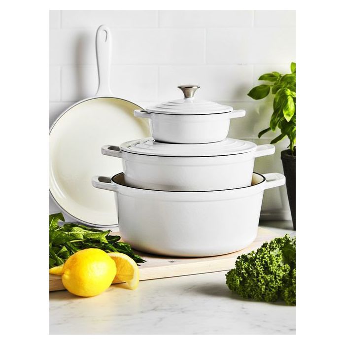Batterie de cuisine en fonte Xanten 7 pièces blanc