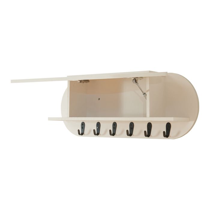 Portemanteau mural Vilkön avec compartiment de rangement 80 x 16 x 30 cm beige