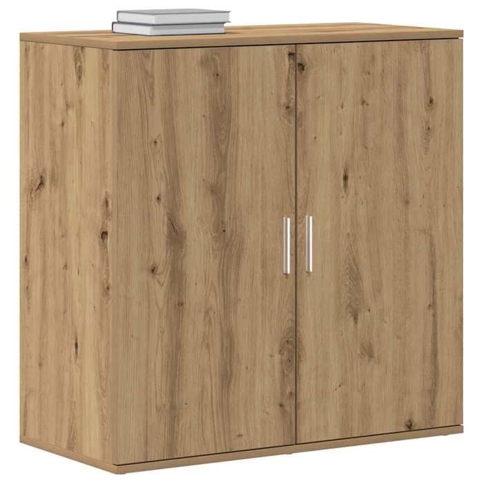 Buffet chêne artisanal - vidaXL - 79x38x80 cm - Bois dingénierie - 2 portes - Assemblage requis - Rustique - Compact