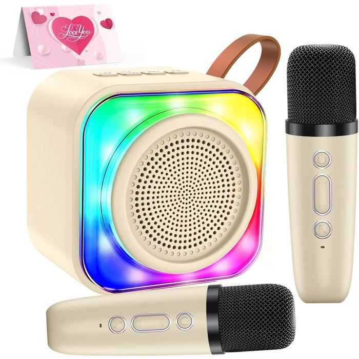 Children's Wireless Karaoke Microphone with 2 Microphones - Musical Toy with Light Effects, Gift for Girls 3-12 Years (Birthday/Christmas) - Bluetooth Compatible Children's Wireless Karaoke Microphone with 2 Microphones - Musical Toy with Light Effects, Gift for Girls 3-12 Years (Birthday/Christmas) - Bluetooth Compatible