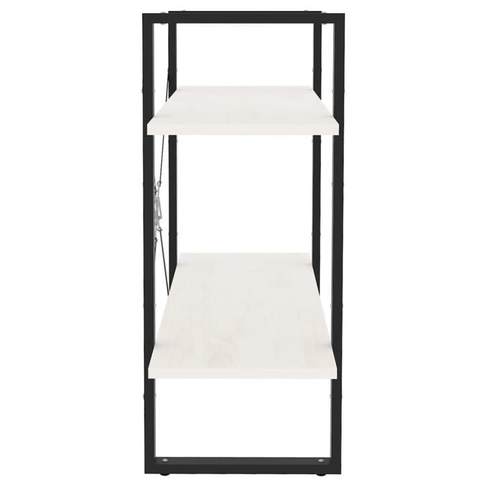 Cabinet de Livre SOLOMOON CHIC Bibliothèque à 2 niveaux - Pour salon/bureau - Blanc 80x30x70 cm Bois de pin massif BB867