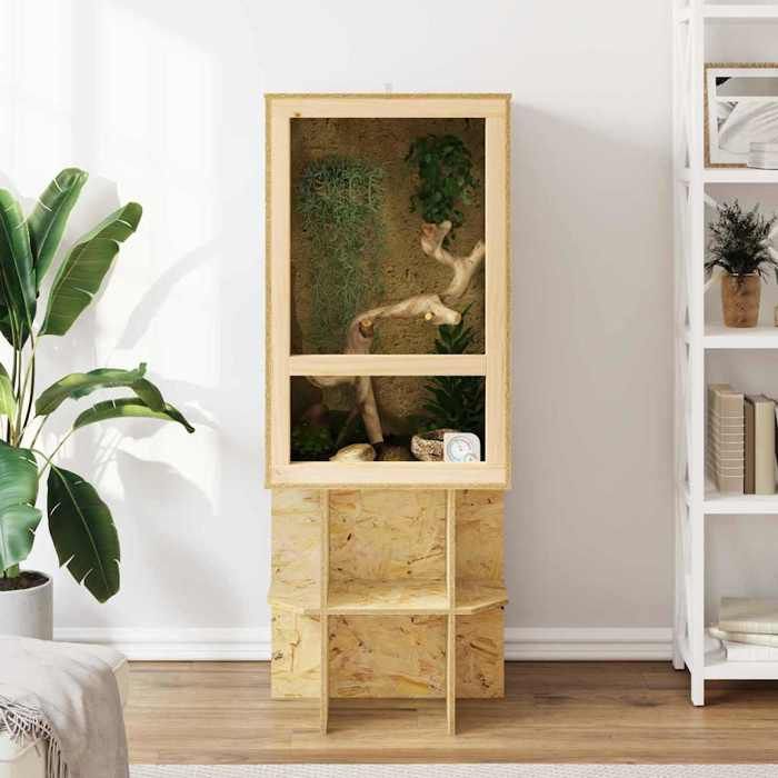Meilleurs prix pour Terrarium - MOTHINESSTO - MOT10693 - Marron - 50 x 50 x 80 cm - OSB et Verre