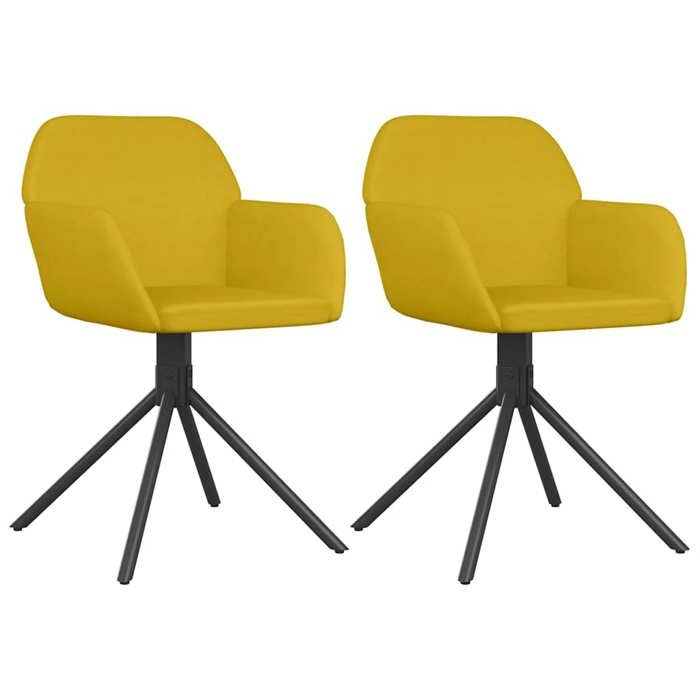 SALE 2026Chaises pivotantes à manger - lot de 2 - Chaises de Salon - Jaune Velours 54x58 5x79 5cm 14.55 Kg 2282067