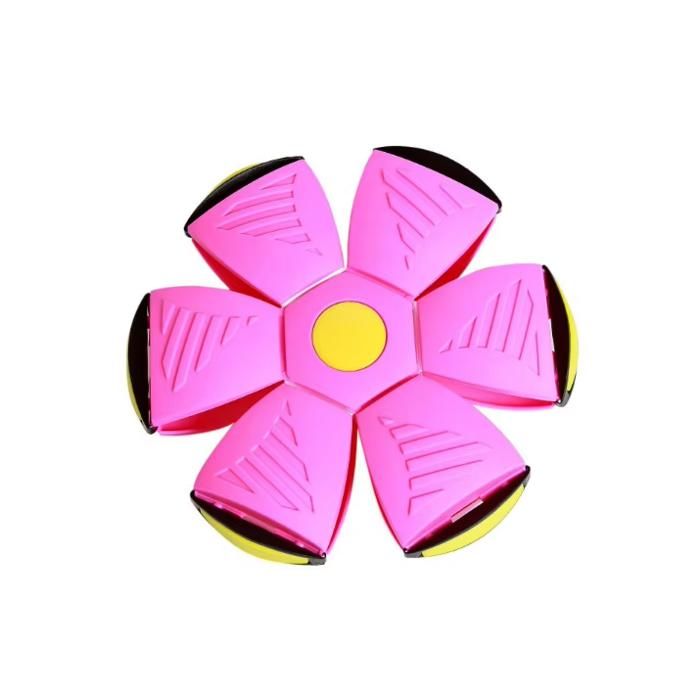 Jouet interactif pour chien - Phoesky - Soucoupe volante - Déformation élastique - Trois lampes - Plastique - Rose