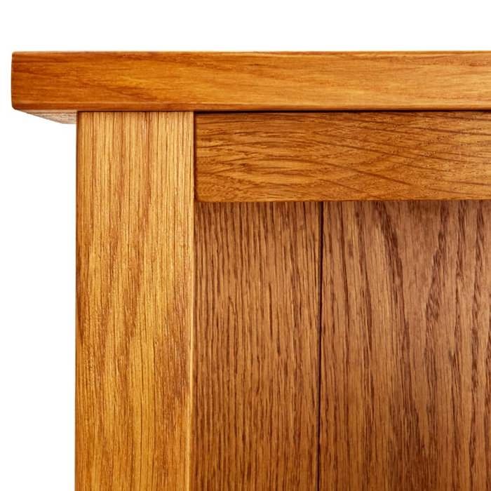 Bibliothèque en bois de chêne massif - MEUBLECHIC - 70x225x82 cm - 3 étagères - Marron - Style rustique