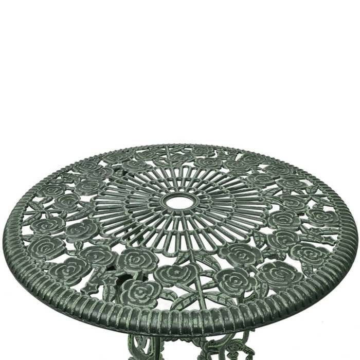 NEW®Meuble de jardin - BESTMEUBLE - Ensemble de bistro 3 pcs -( Table + chaises) - pour maison - Aluminium coulé Vert FR5865508