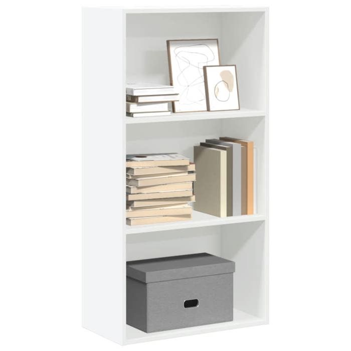 Blanc Bibliothèque blanc 60x30x114 cm bois dingénierie - Rangement multimédia H11634