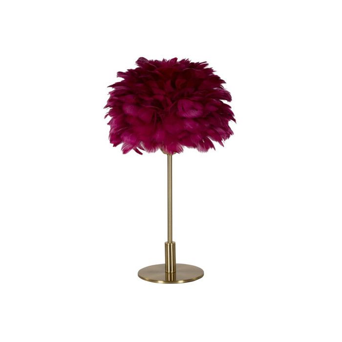 Lampe à Poser Imitation Plume Ball 50cm Or & Bordeaux
