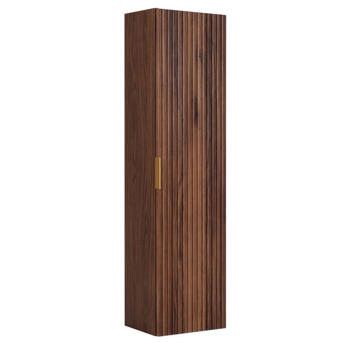 Meuble colonne suspendu de salle de bain FLOW noyer foncé 35 x 136 cm Meuble colonne suspendu de salle de bain FLOW noyer foncé 35 x 136 cm