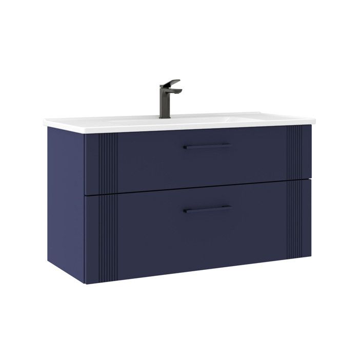Meuble Vasque Bari 100 v2 - 100 x 45 x 55 cm - Matte Navy Blue