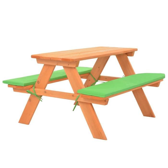 Neuf& 9766 Brun Mobilier de patio arrière-cour - vidaXL - CHIC Table de pique-nique pour enfants avec bancs 89x79x50 cm Sapin6.98 kg