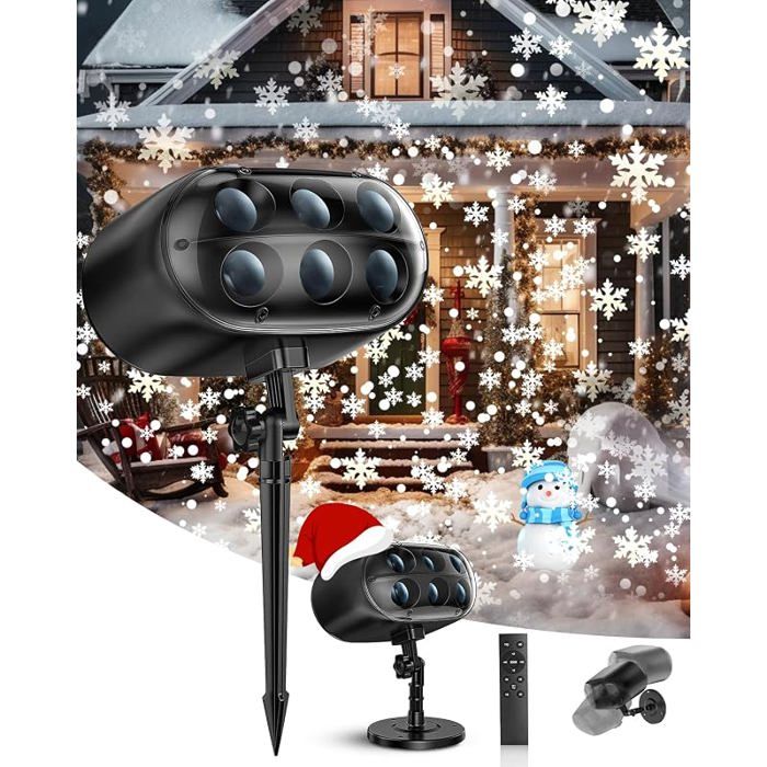 Projecteur de Noël extérieur avec télécommandeprojecteur de lumière de neige dynamique régblempe d PROJECTEUR LASER EXTERIEUR NOE