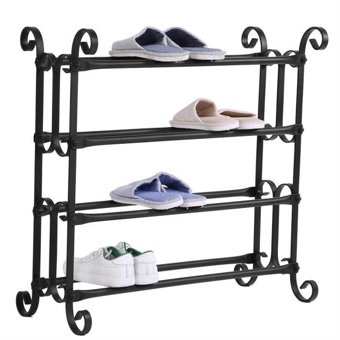 Etagere A Chaussures Vintage Porte Chaussures En Fer Range Chaussures Meuble Rangement Pour Chaussures 4 Etages Tam