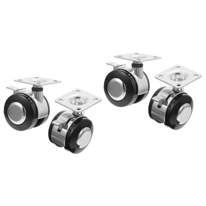 8 Roulettes Pivotantes Autocollantes Pour Meubles - 20 Mm, Blanc, ABS