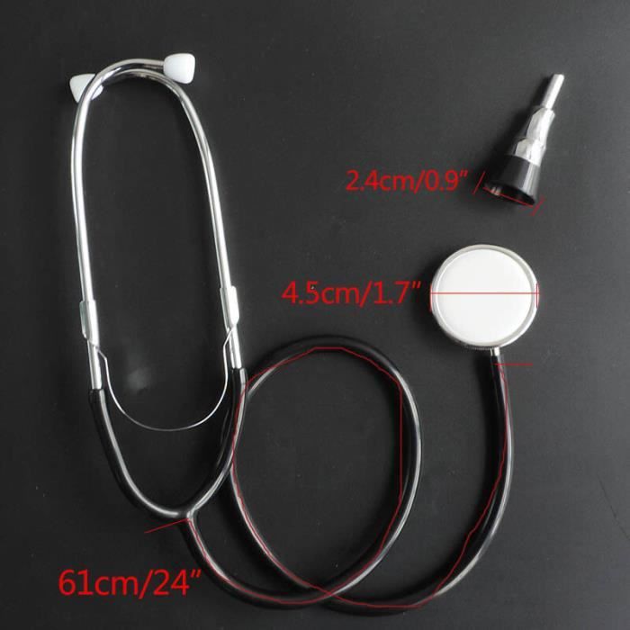 Stéthoscope Vétérinaire Double Tube Pour Animaux De Ferme - Pour Vaches, Cochons, Moutons - Construction Acier Inoxydable - Longueur 72 Cm