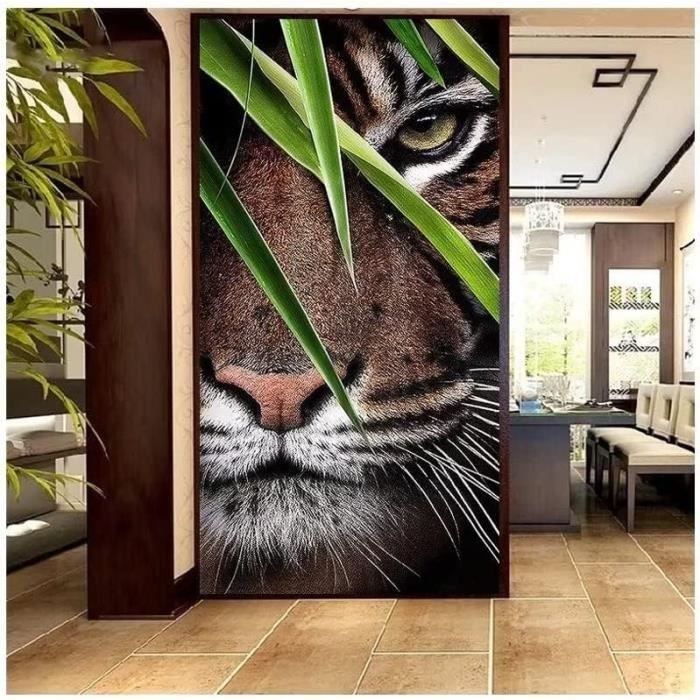 DIY 5D Broderie Diamant Kit Complet Tigre De La Forêt Peinture Par Numéro Diamond Painting Adultes Enfants Cristal Strass Point De Croix Diamant Arts Craft Pour Home Décoration Murale 65x90cm