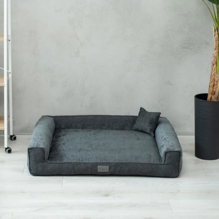 Comparer les prix de Panier | Canapé | Couchage pour chien Sofi |Imperméable | Antidérapant | Déhoussable (L, Graphite)