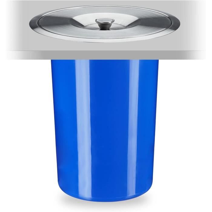 Poubelle à pédale 12l, en acier inoxydable, seau intérieur, rabattage automatique, salle de bain, WC, argenté, Relaxdays | Leroy Merlin