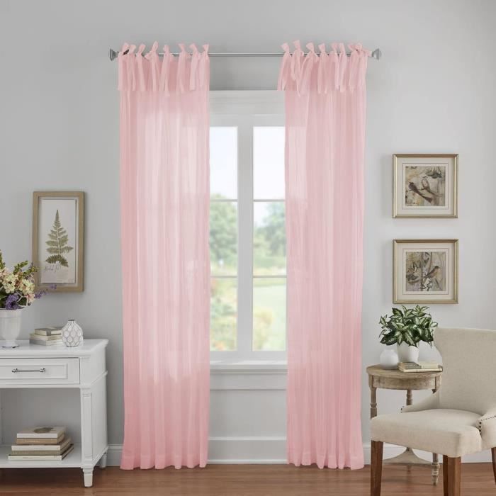 Home Fashions Écrasé Bande Inférieure À 1 Mm Réglable Tie Top Panneau ...