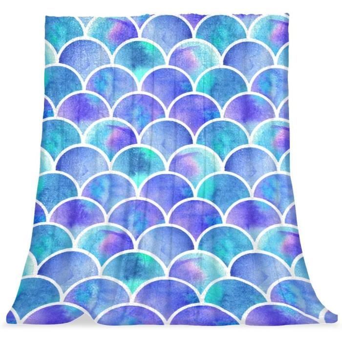 Couverture Queue De Sirène – Taille Unique 195x90 Cm, Bleu Paon, Ouverture Dos, Pour Enfants Et Adultes