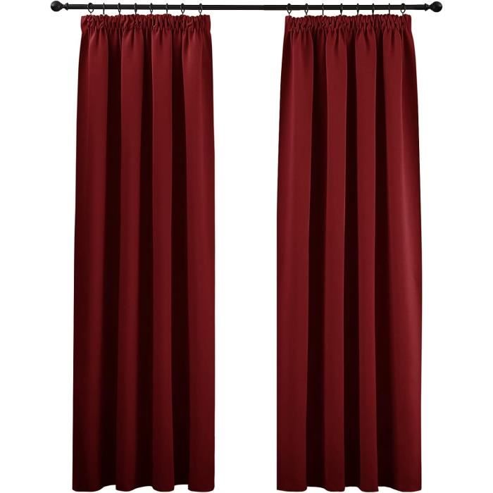 Rideau Occultant Isolant GOUBO 240 X 330 Cm - Tissu Satiné 230 G/m² - Œillets 4 Cm - Bleu Foncé - Pour Chambre, Salon - 3